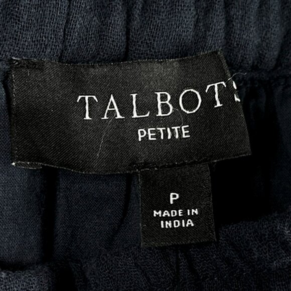 NWT Talbots Petite | Navy Blue Gauze Midi Skirt | Cotton Lined A-Line | Size P - Picture 5 of 10